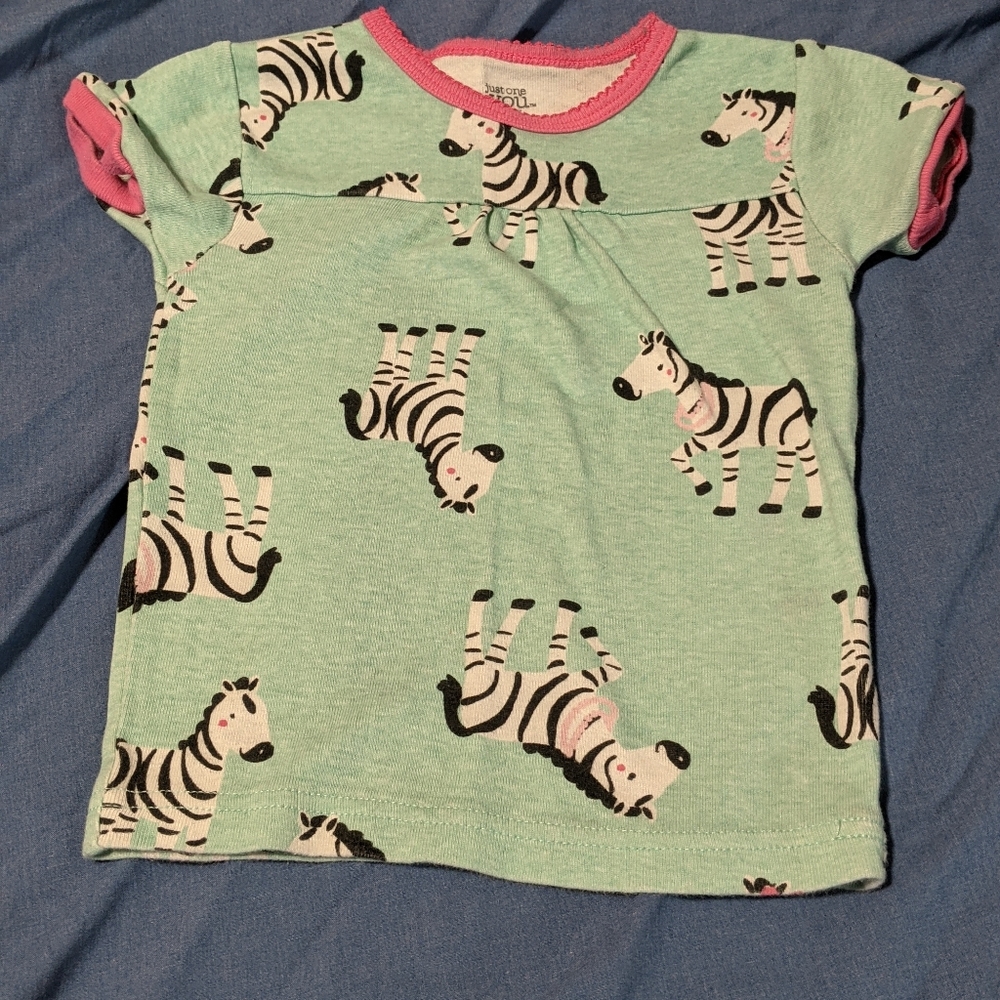Carter's Cute Zebra Shirt 2T with pink accents